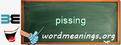 WordMeaning blackboard for pissing